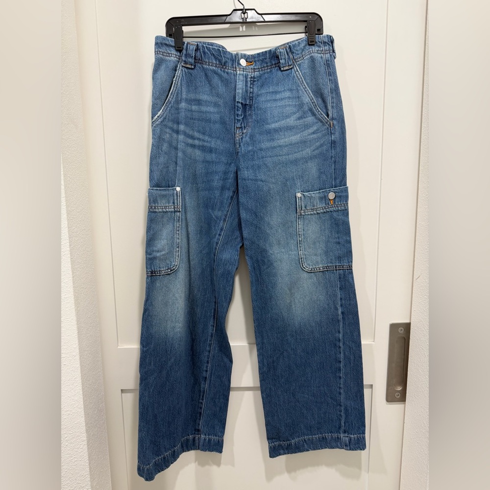 Anthropologie x Pilcro Mid-Rise Relaxed Fit Cargo Jeans Size 29 Pre-Loved - Picture 4 of 7